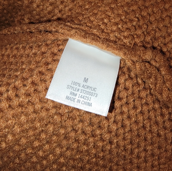 NWOT Francesca's Chunky Knit Sleeve Brown Cardigan Sweater Size M - Picture 5 of 6